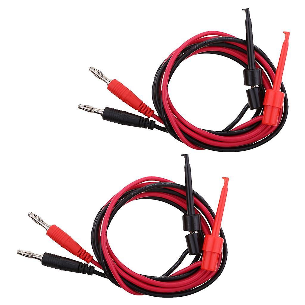 4 Pieces Multimeter Banana Plug to Test Hook Wire Cable Set
