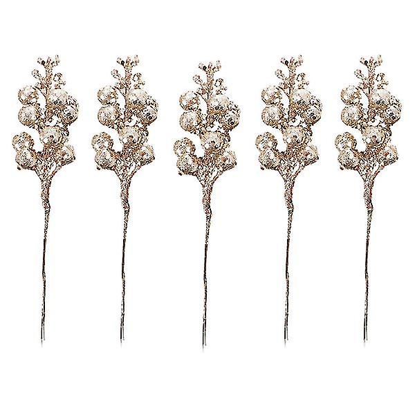 5pcs Christmas Adornment Xmas Photography Props Simulation Fruit Branches