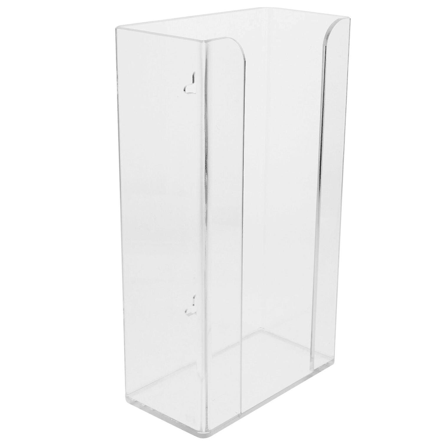 Clear Disposable Gloves Storage Box Transparent Wall Mounted Dispenser Organizer Case