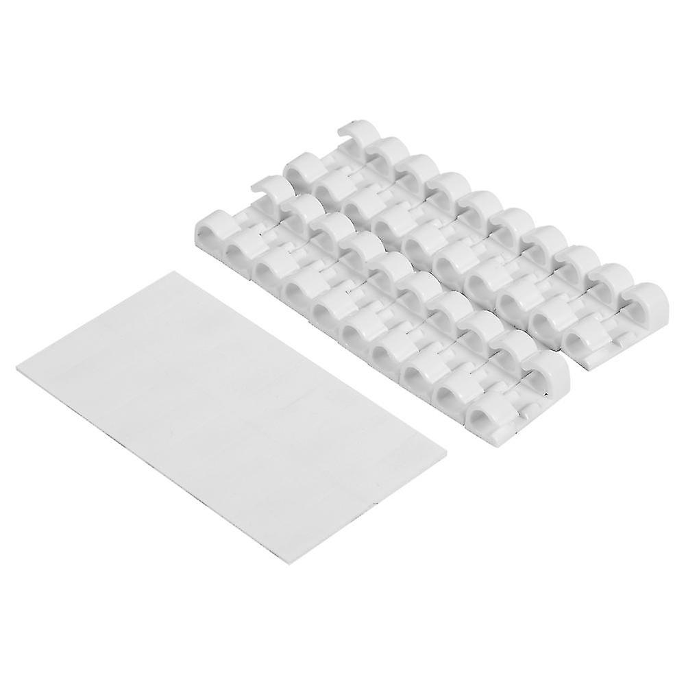 20pcs Wire Tidy Holder Cord Drop Clip Organizer Adhesive Cable Management Clamp (White)