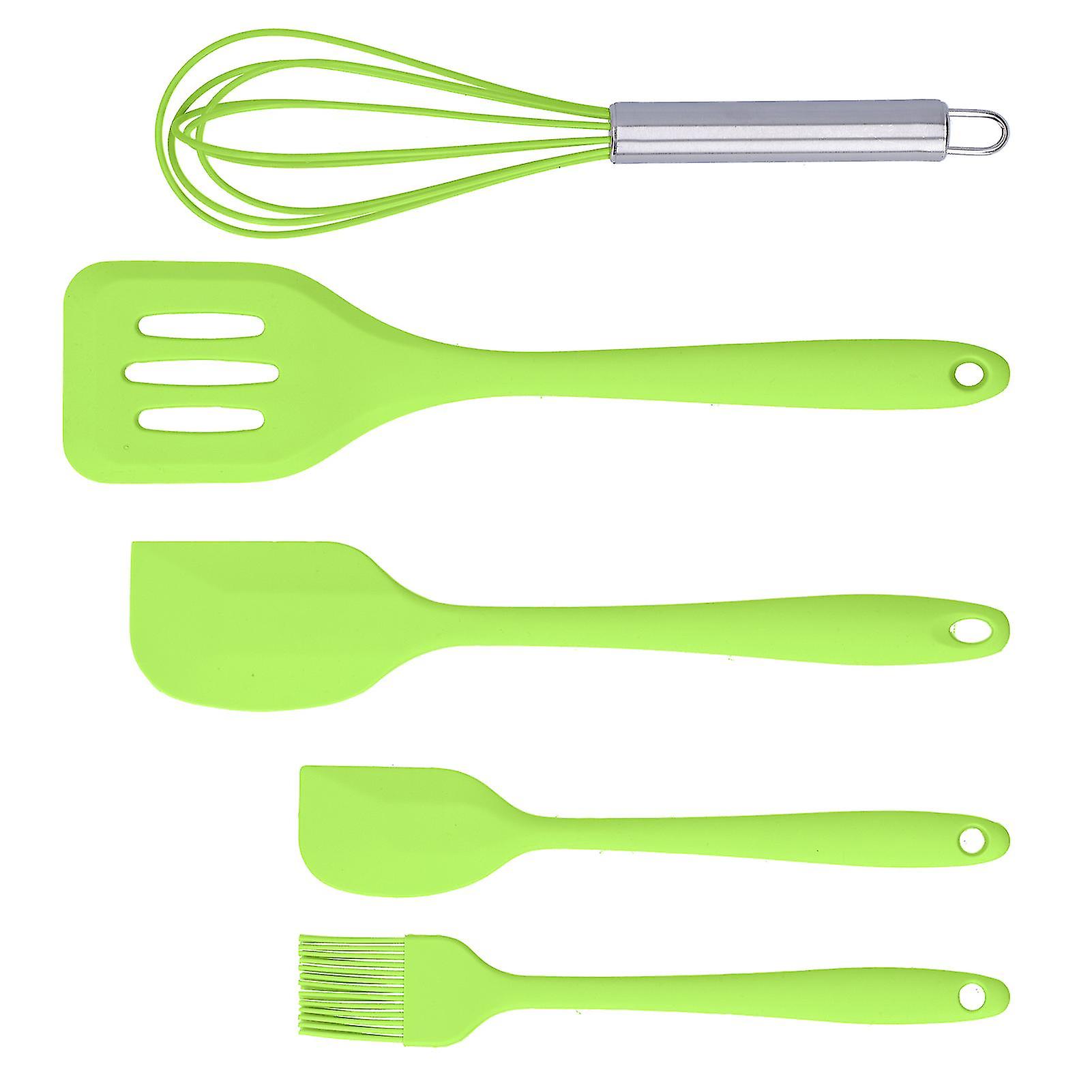 Cooking Spatula Set Silicone Baking Scraper Heat-Resistant Egg-Beater Kitchen UtensilGreen
