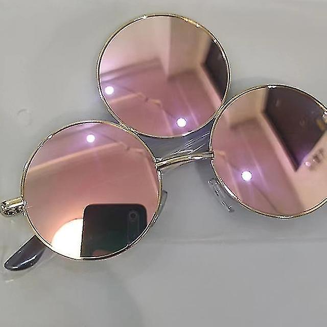 2023 Uudet kolmannen silmän pyöreät aurinkolasit Naiset / miehet heijastavat peilatut mustat loma-aurinkolasit Kolme linssiä Silmälasit Sävyt Uv400