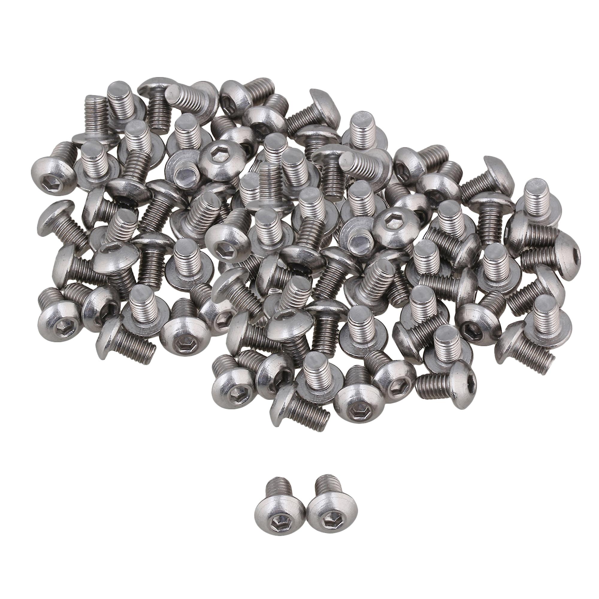 100Pcs M5 Metric Thread Hex Socket Cap Screws Bolts 304 Stainless Steel