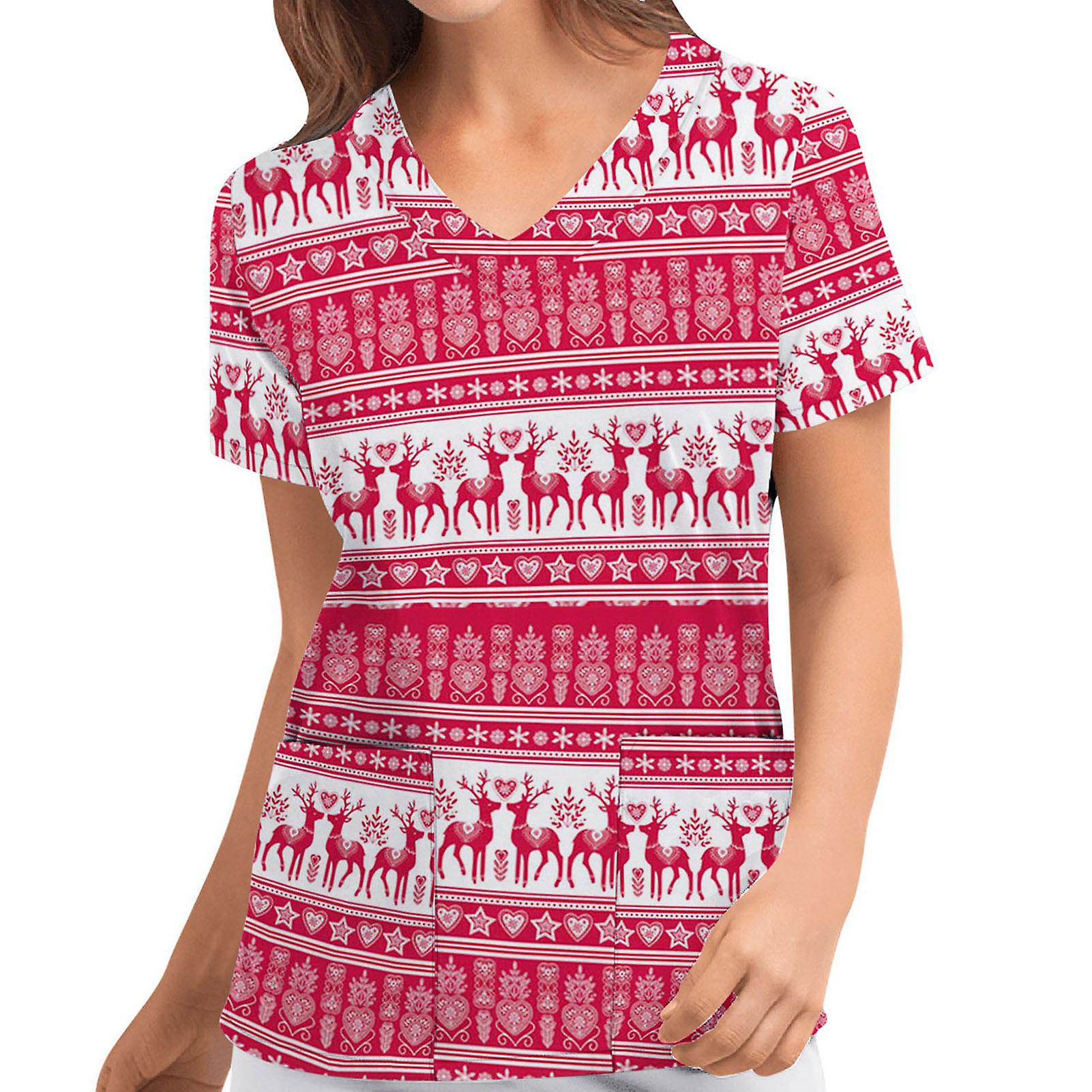 Kvinnlig jul T-shirt Bekväm Personazlied Inomhus Topp för Sovrum