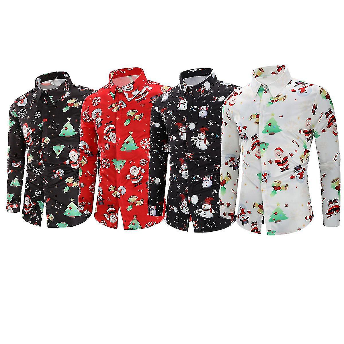 Mens Långärmad Rolig julskjorta