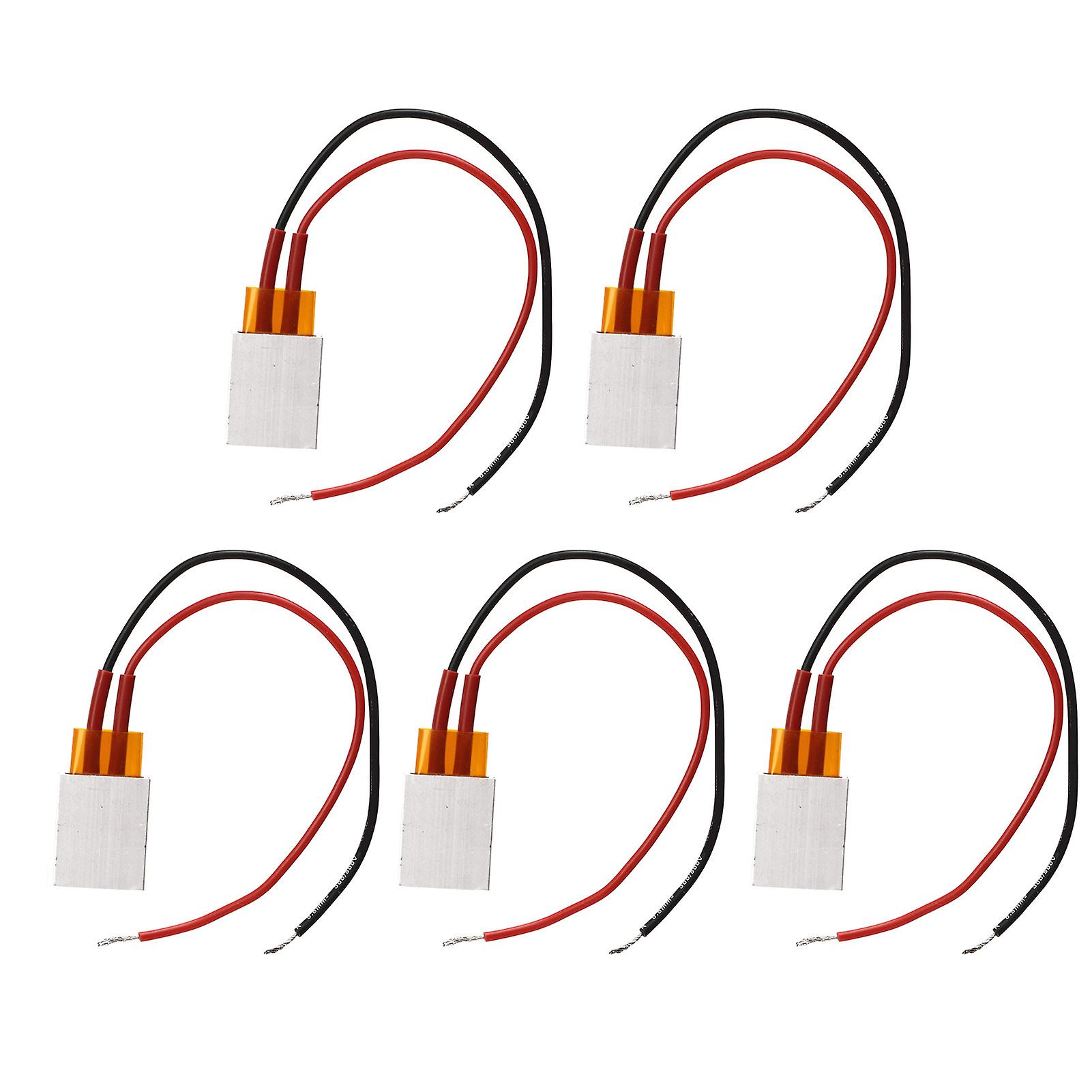 5Pcs PTC κεραμικό θερμοστατικό PTC θερμαντικό στοιχείο 200°C θέρμανσης κραμάτων αργιλίου κεραμικό μαύρο καλώδιο 12V