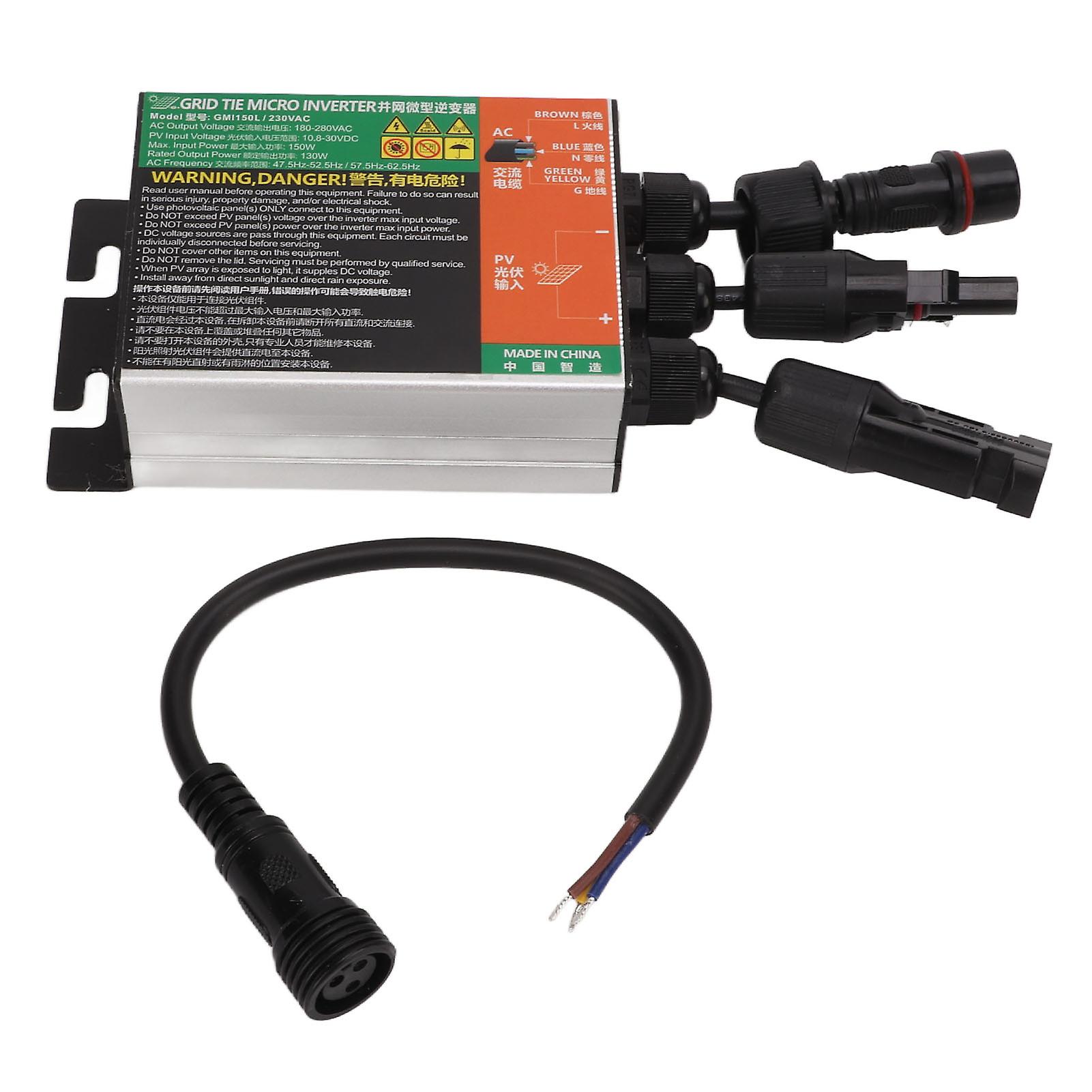 DEWIN Solar Grid Tie Inverter 150W 230V 10.8V to 30V DC Input to AC 180V to 280V Output Grid Tie Micro Inverter for Outdoor