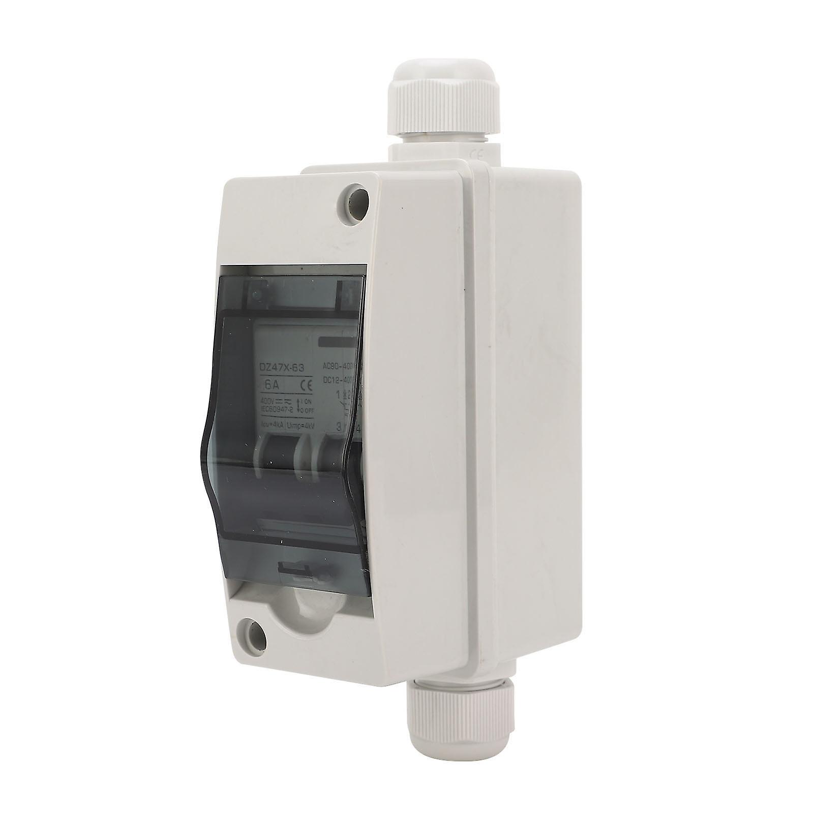 Solar Disconnect Switch 6A IP65 Outdoor Small Miniature Circuit Breaker with Din Rail Enclosure DC12‑400V AC90~400V 
