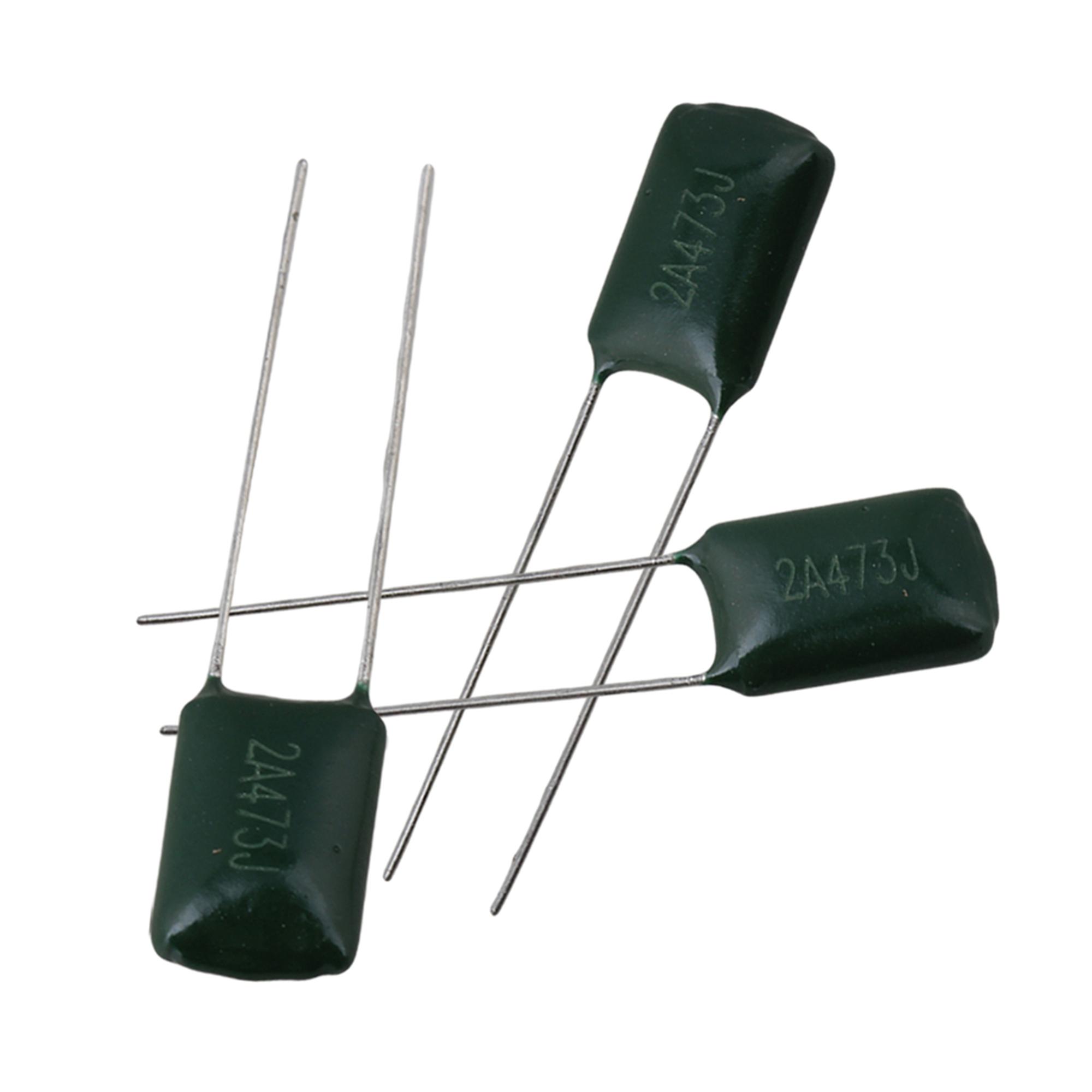 50 PCS 2A473J Polyester film capacitors 100V 0.047U