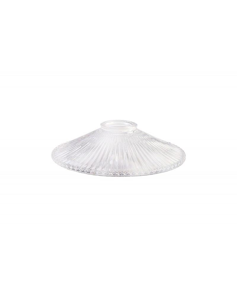 Gilda Flat 21.5cm Corrugated Patterned Clear Glass Lampshade