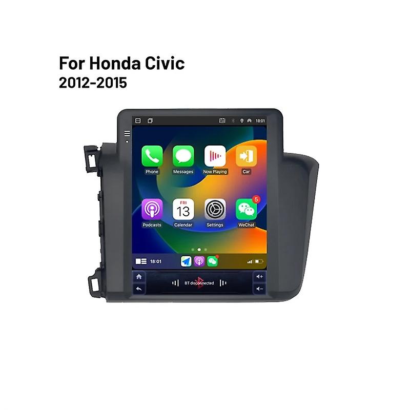 Car Radio Multimedia For Honda Civic 2012-2015 Video Player Android Auto Carplay Tesla Style 2din