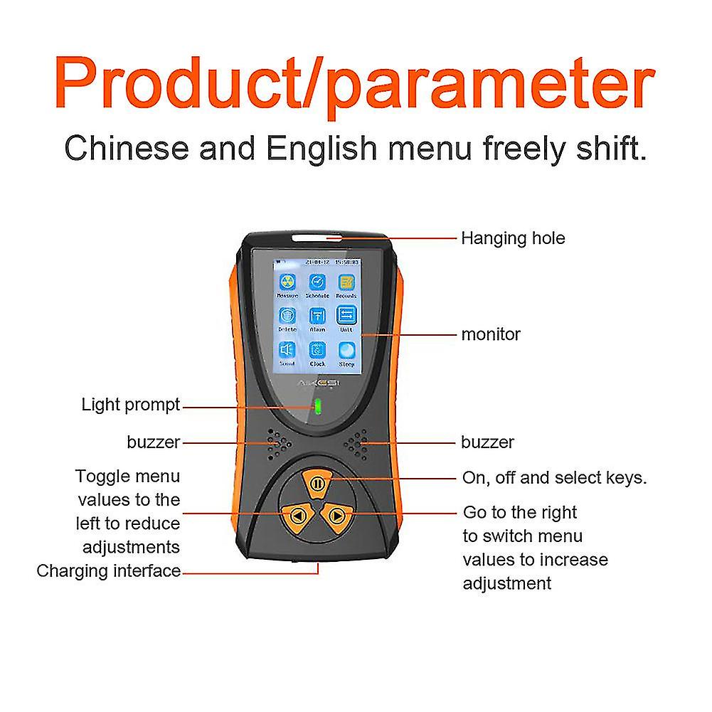 X γ Radiation Dosage Equivalent Monitor Tft Color Electromagnetic Nuclear Radiation Detector Real Time Monitoring Automatic
