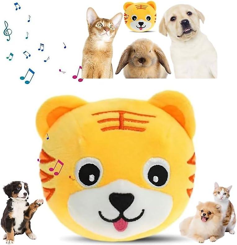 Active Moving Pet Plush Toy, 2024 Upgrade Interactive Dog Puppy Toys Squeaky Moving Dog Ball Toy Was