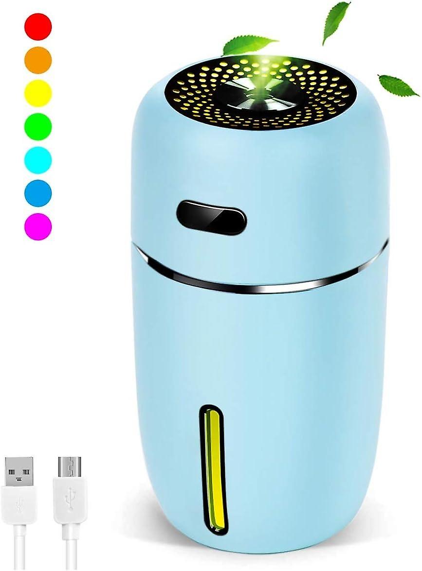 Portable Mini USB Humidifier, 200ml Ultrasonic Cool Mist Humidifier with 7 Colors Light Changing for