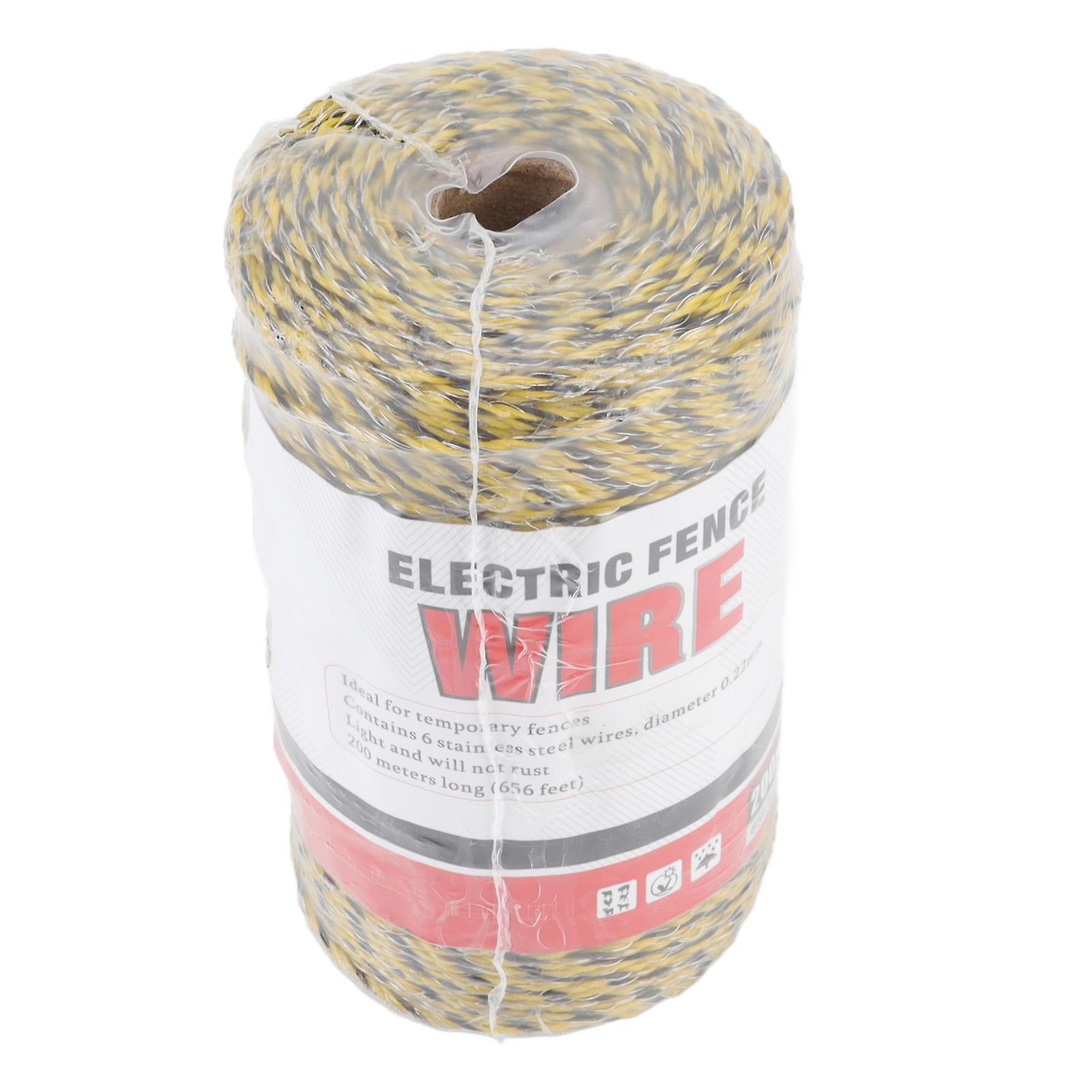 Electric Fence Polywire 6 Strand Stainless Steel 200M Poly Wire for Farm Protection MLD‑040C