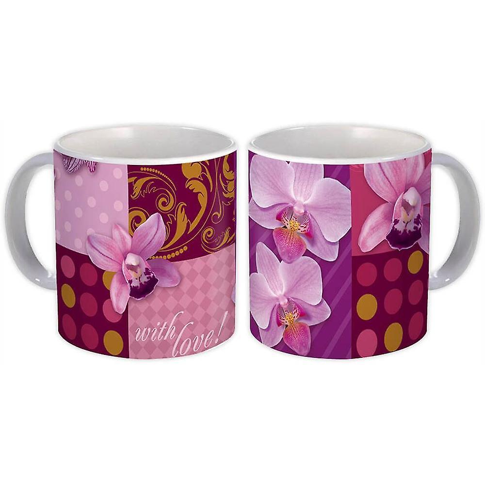 Gift Mug: Orchid Patchwork Abstract