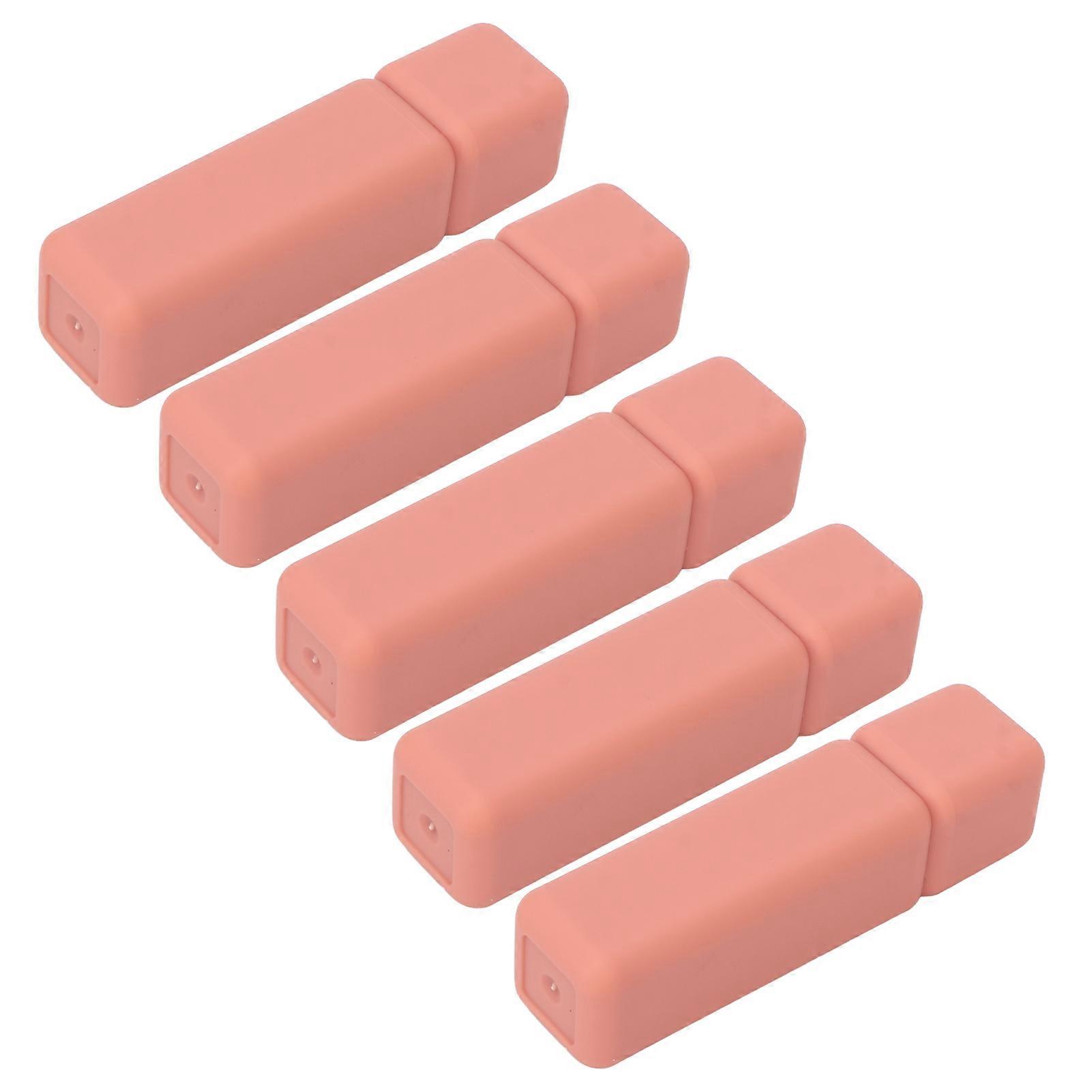 6ml Lip Gloss Tubes 5pcs Rubber Paint Frosted Texture DIY Lip Stain Refillable Empty Bottles with Plugs 