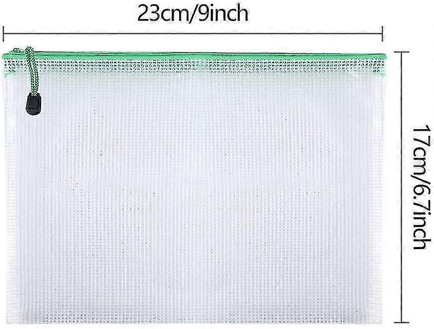 21pcs documenttas A5 rits portemonnee zakken plastic mesh documentmappen