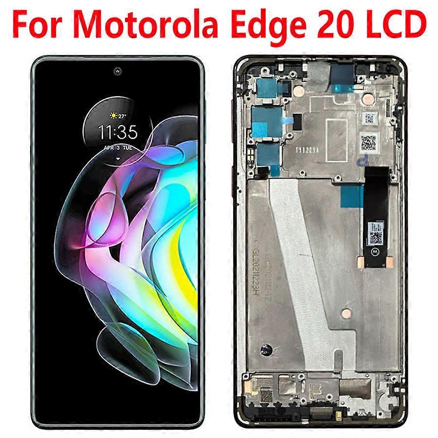Tib 6.7" For Motorola Edge 20 Xt2143-1 Lcd Display Touch Screen Digiziter Assembly Replacement For Motorola Edge 20 Lcd With Frame