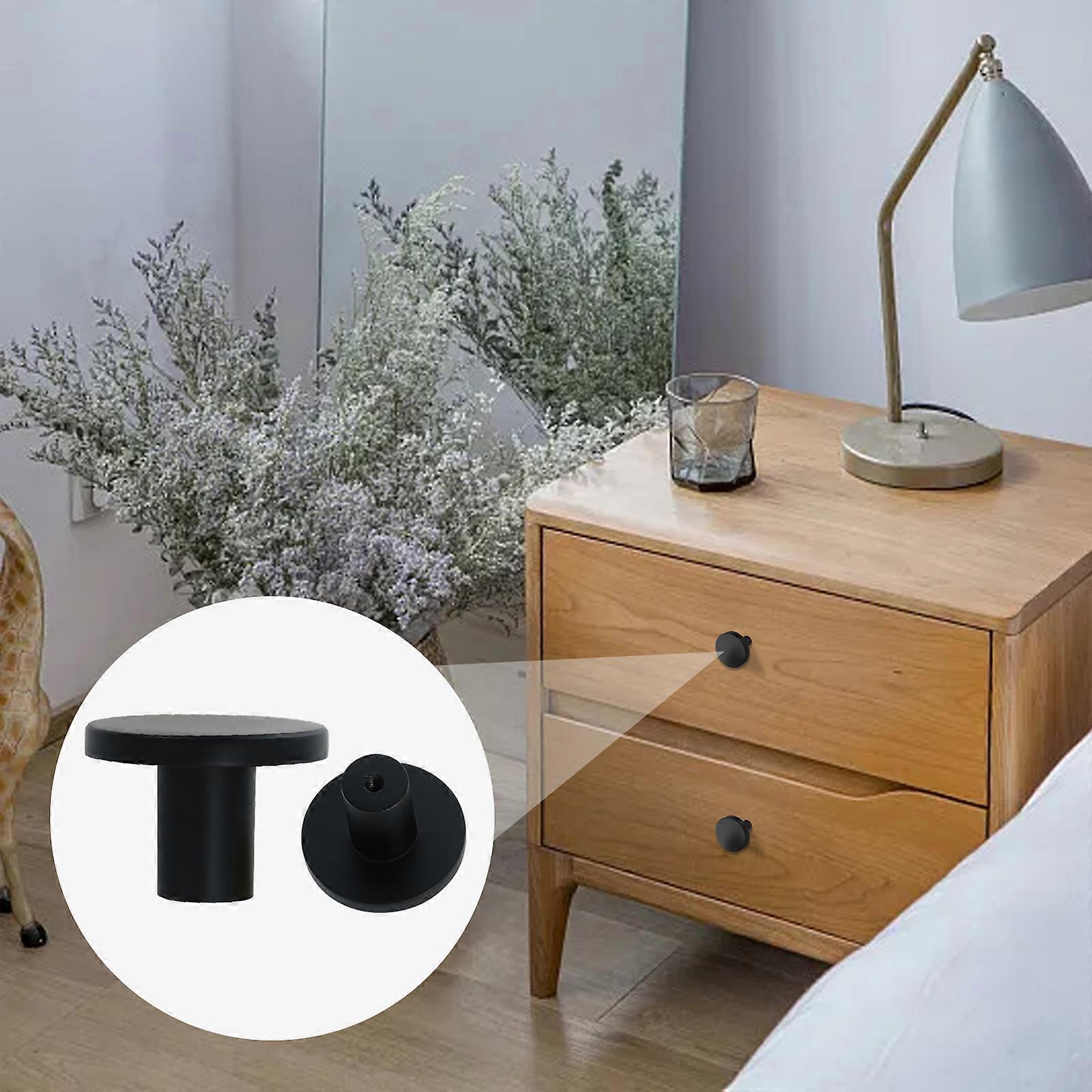 2pcs matte black circular handles -2.3 * 3.2cm+2 screws