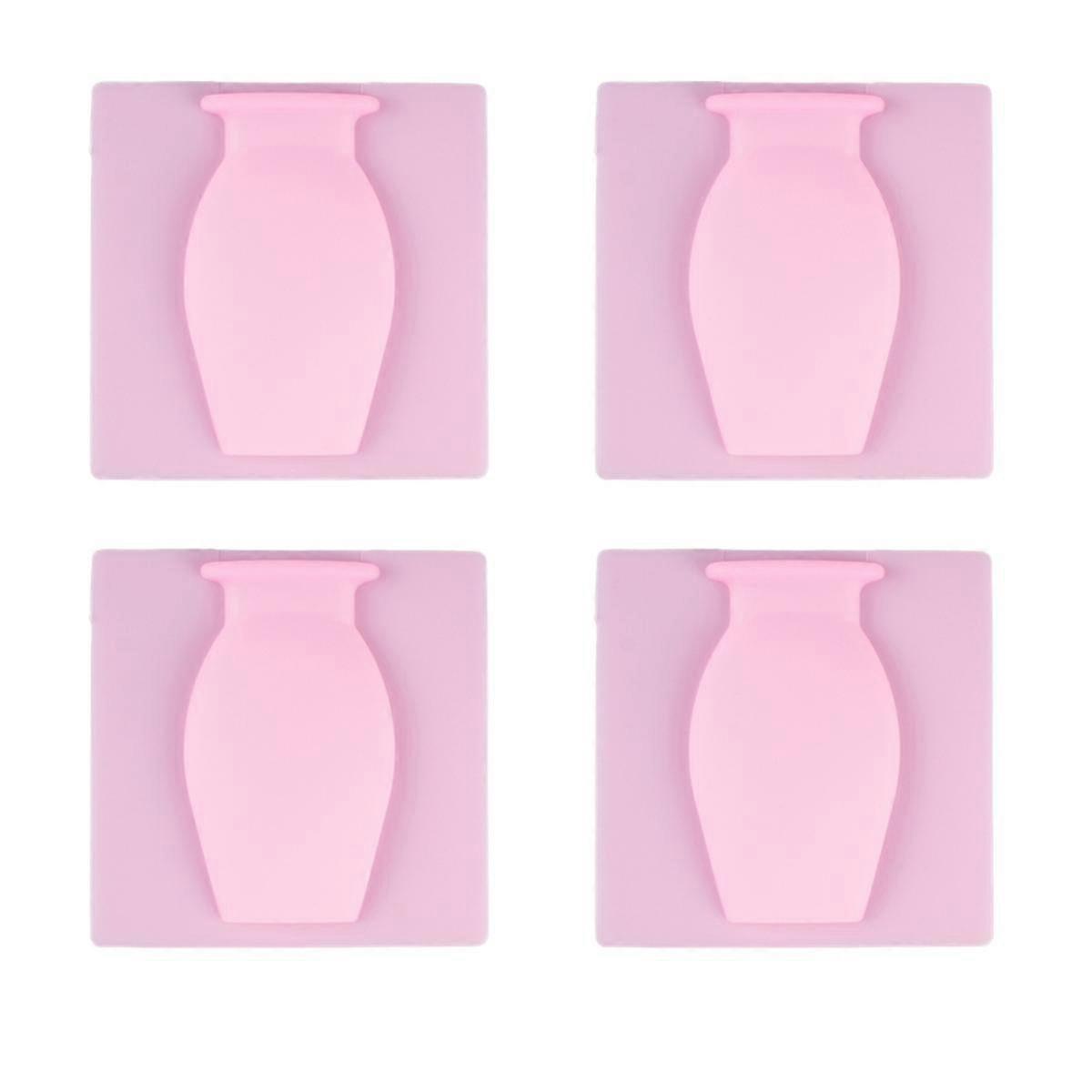 Magic Silicone Vase, Removable Silicone Vase, Suitable for Wall-Mounted Adhesive Vase in the Wall Entrance Pink