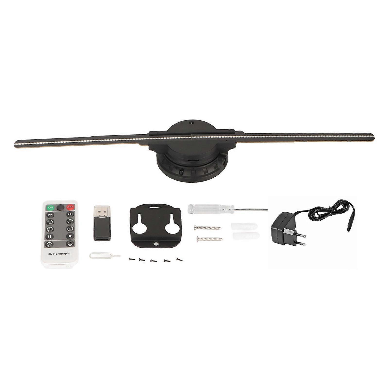 3D Holographic Fan 16.9inch 2 Blades Hologram Fan with 234 LED Beads 800x480 Resolution WiFi Bluetooth Holographic LED Fan Display EU Plug