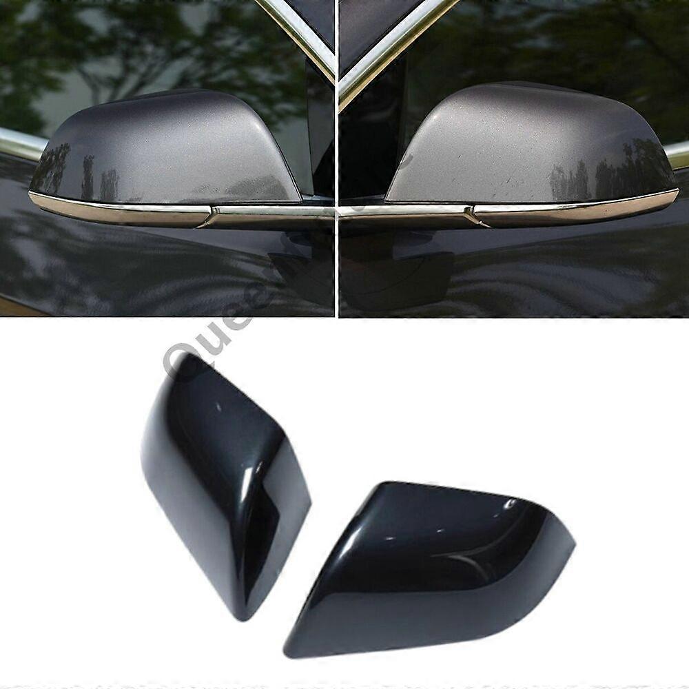 Pair Left&Right Side Rearview Mirror Cap Cover For Tesla Model 3 2017-2022 Gray