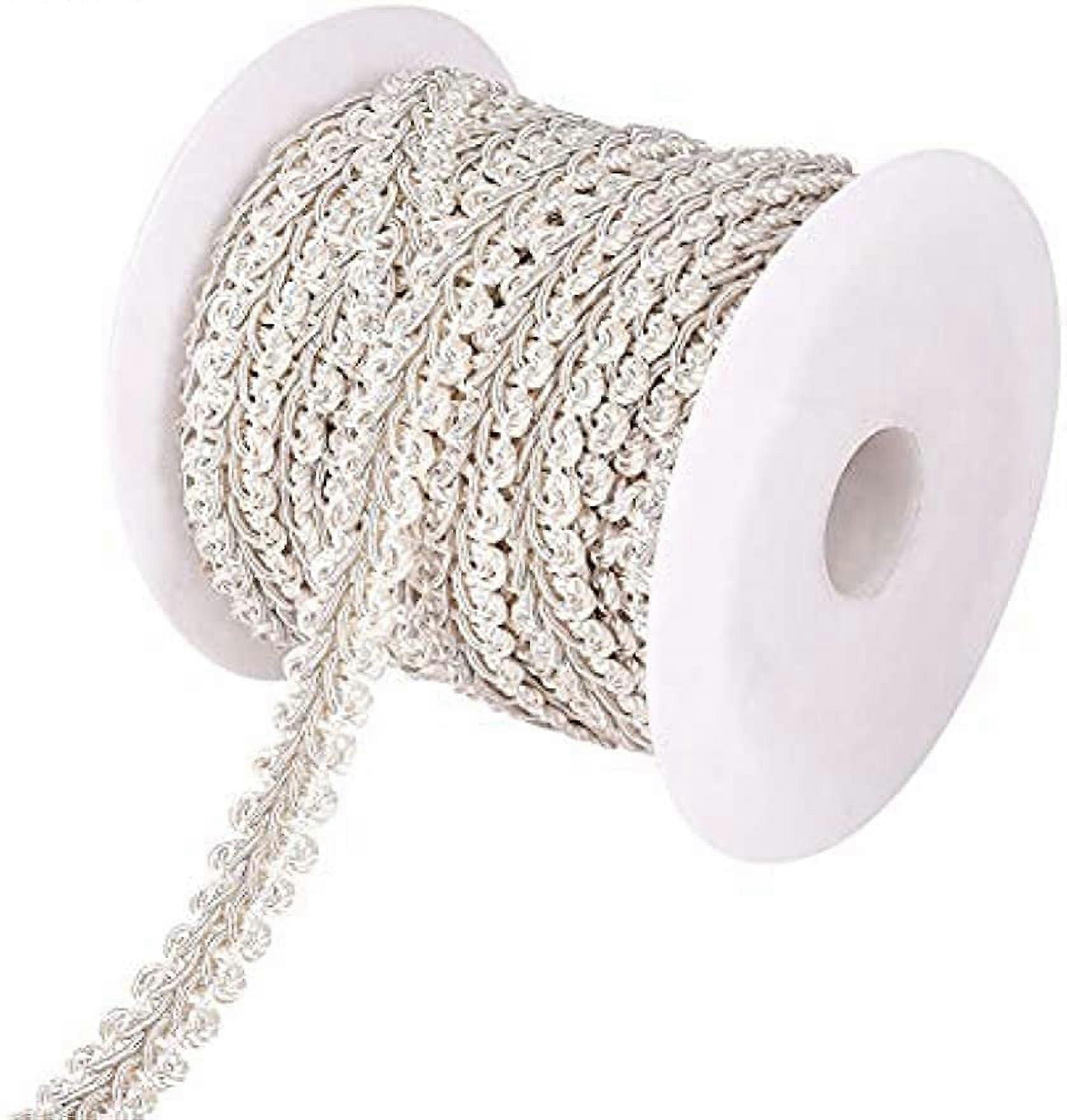 14Yard Gimp Braid Trim Silver Polyester Woven Braid Trim 14mm Decorative Gimp Trim Ribbon