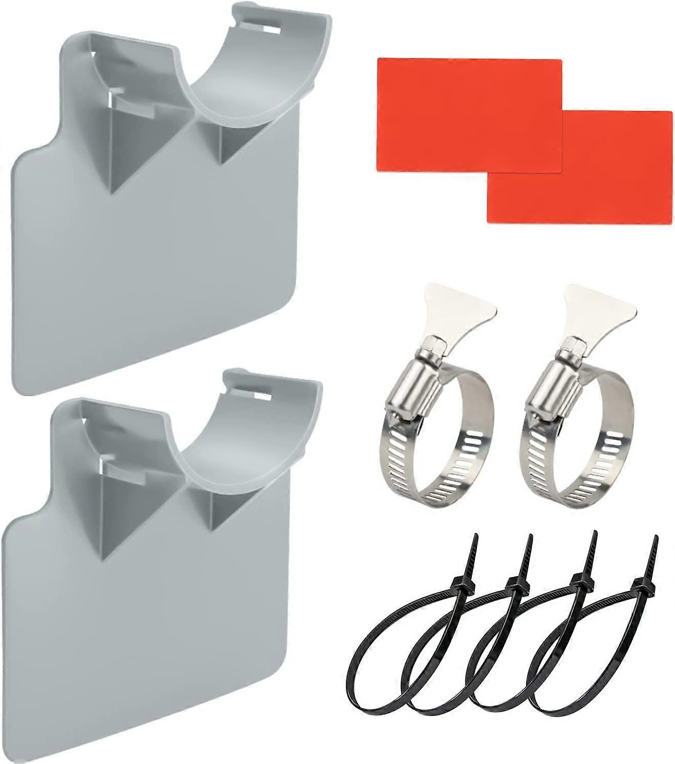 Set Of 2 Swimming Pool Hose Holders For Suction Hose - Garden Tools And Pool Accessories - Gray