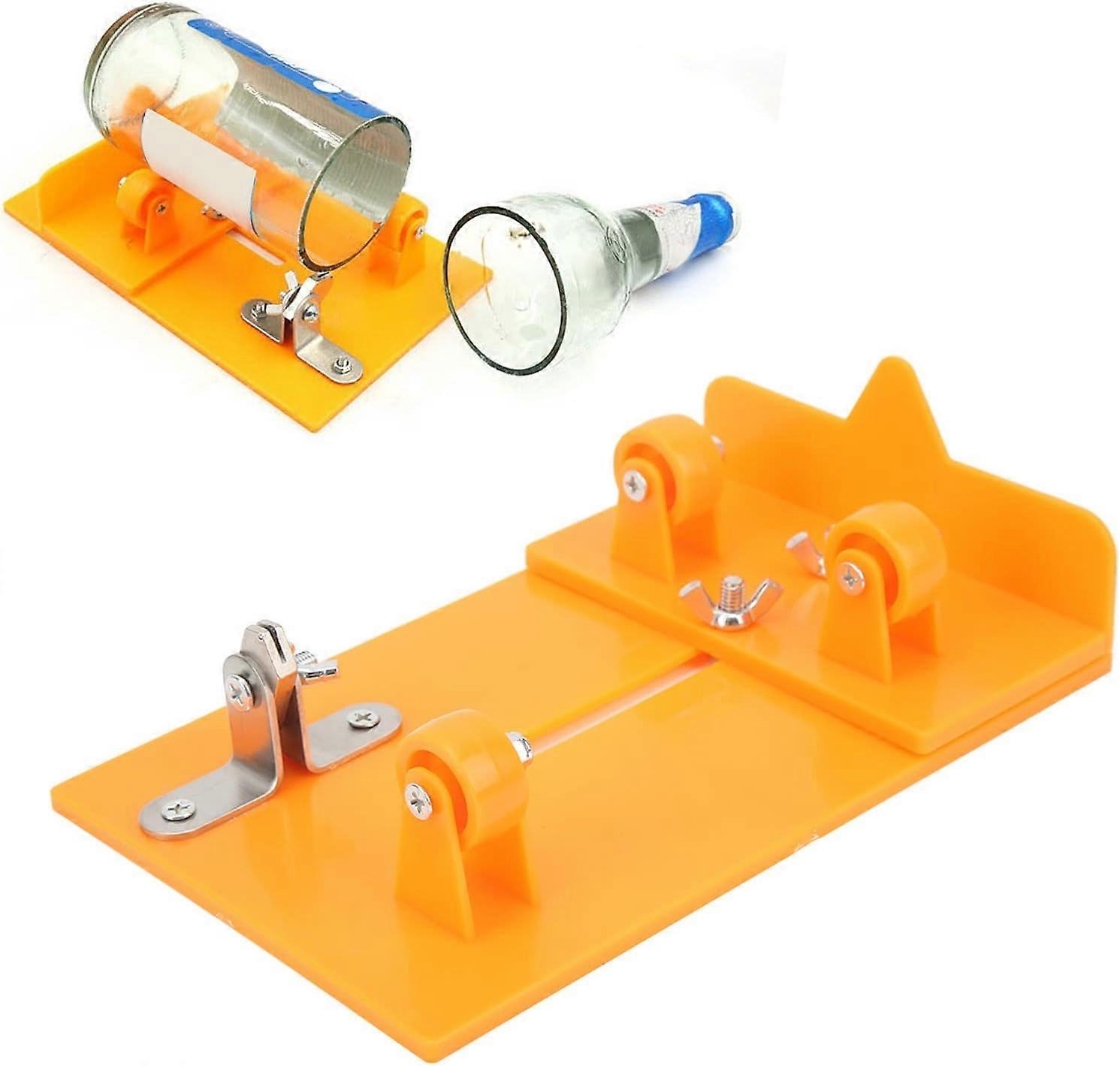 Glasflaskskärare, Glasskärare för flaskor, Justerbar flaskskärare DIY-verktyg (gul)