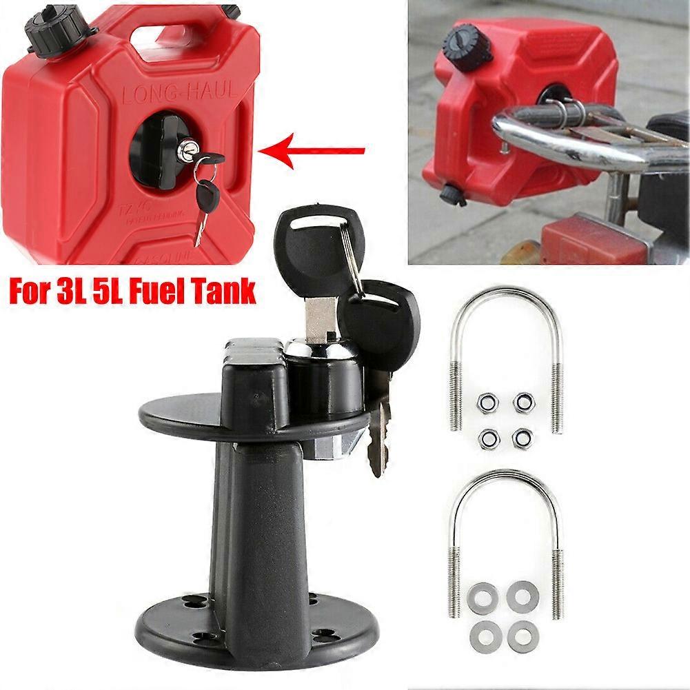 Lock Clamp With Key For 3/5L Fuel Tank Mount Petrol Can Jerry Cans Key Bracket Holder Lock Fastener Universal For Car/motorcycle