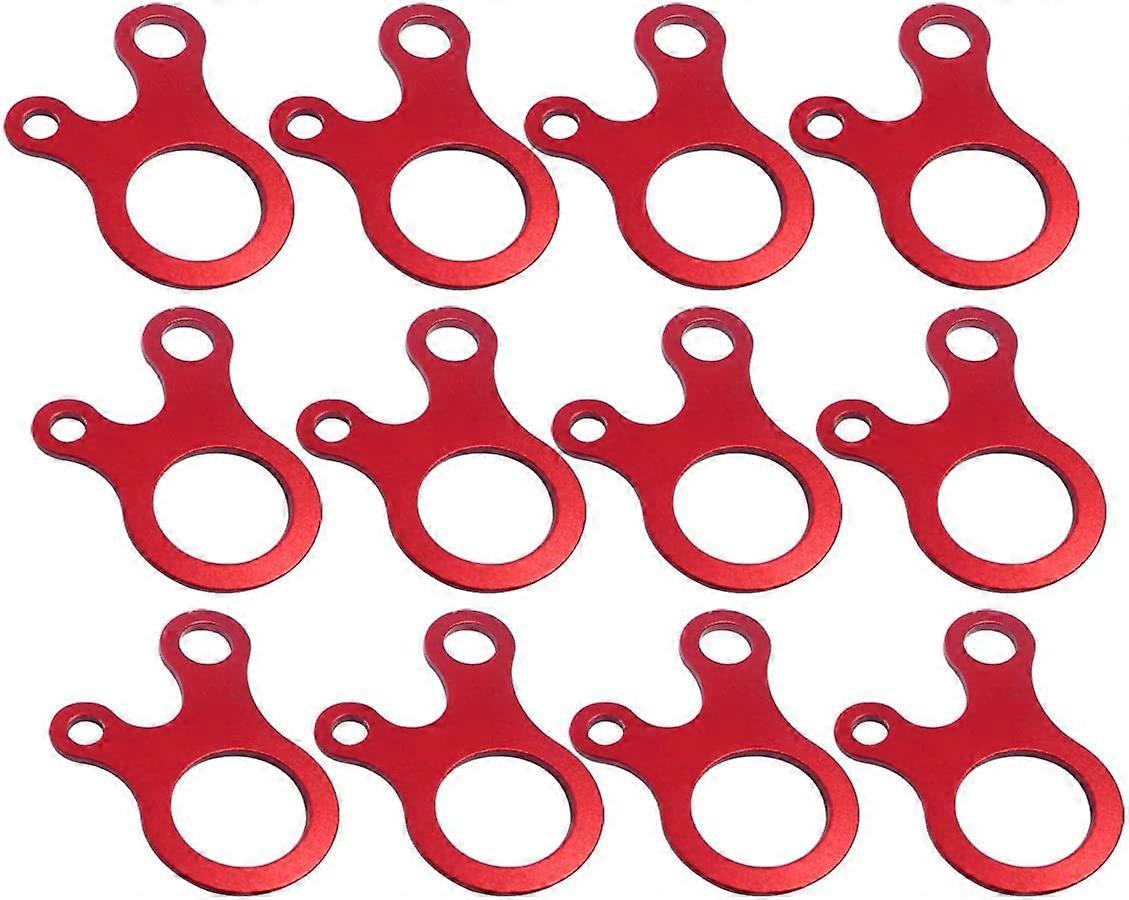 12 PCSアルミニウム合金3穴ロープテンショナーテントガイラインコードアジャスターEDCキットアクセサリーキャンプハイキング用