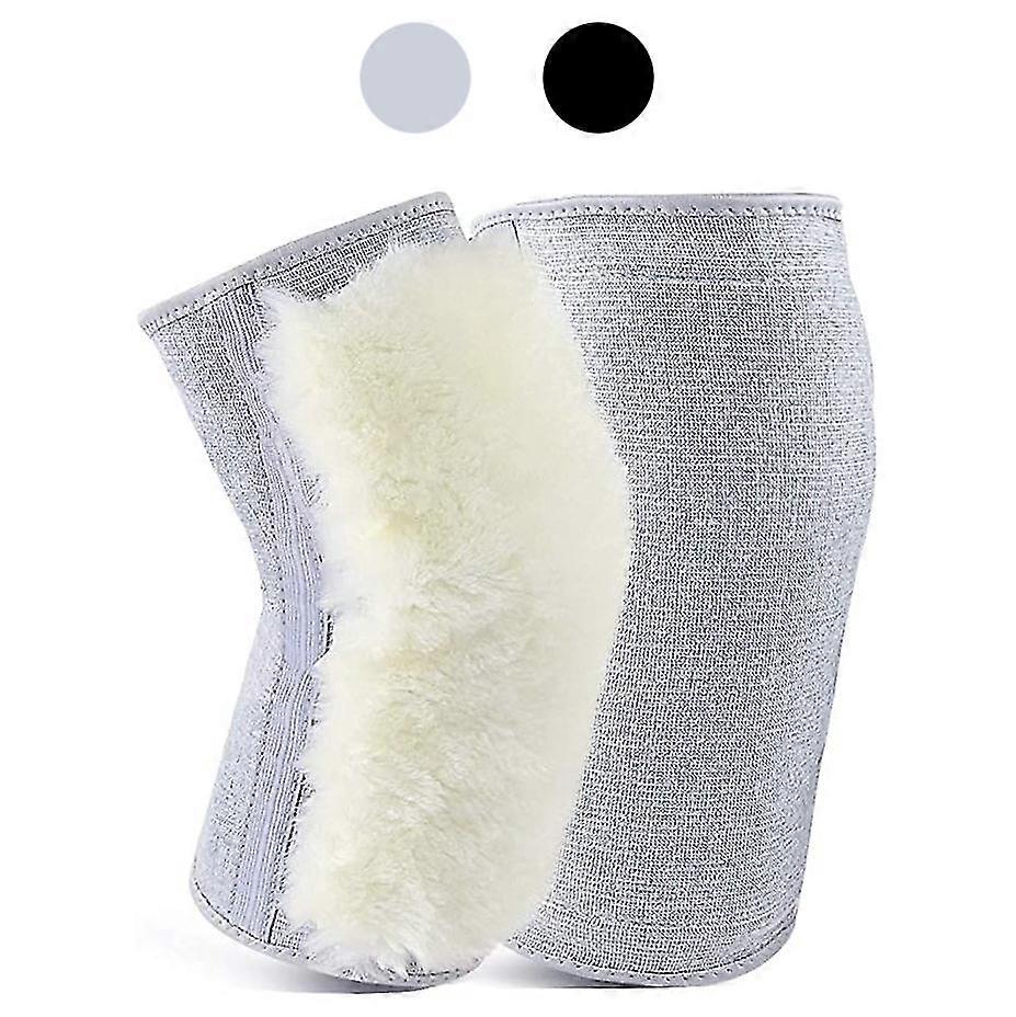 Darmowade 2pcs addensare scaldaginocchia foderati in pile per donne uomini, maniche al ginocchio in lana di ginocchia in cashmere, grigio