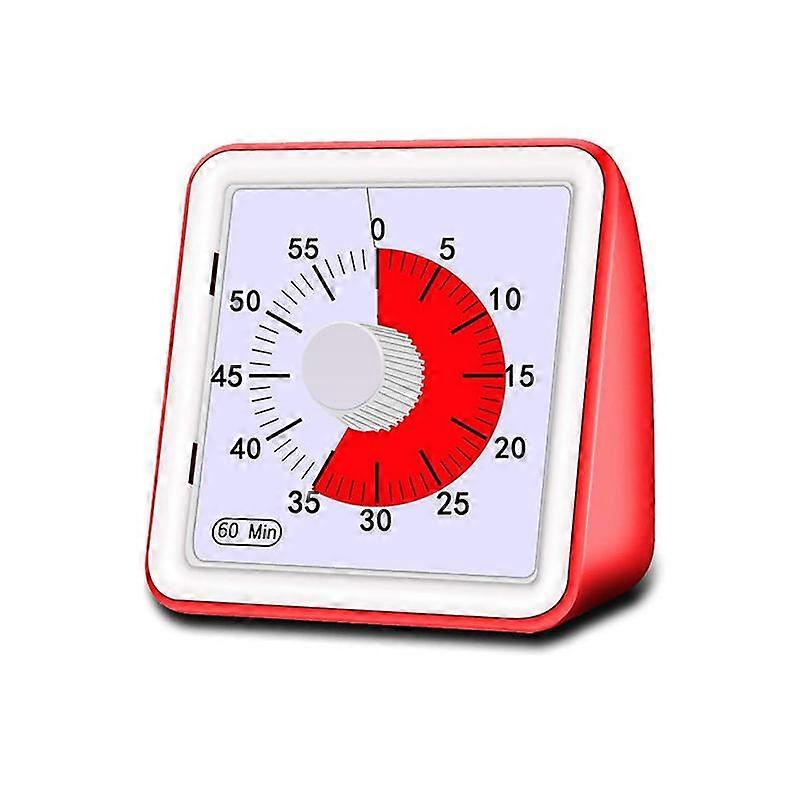 Household timer, silent countdown, suitable for children and adults time management (red)