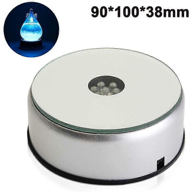 7 Crystals Glass Art Figure LED Display Stand 7 Colorful Jewelry Rotating Stand 90 Rotating Lamp Holder DIY