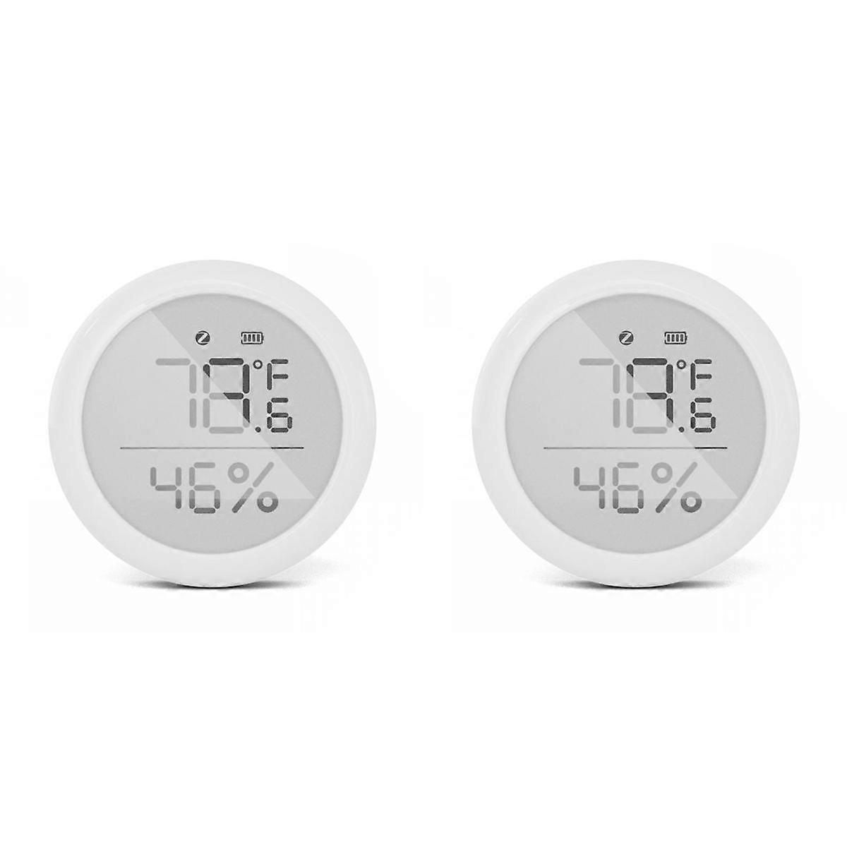 2X Tuya ZigBee Temperature and Humidity Sensor with LCD Display Indoor Hygrometer Thermometer Smart