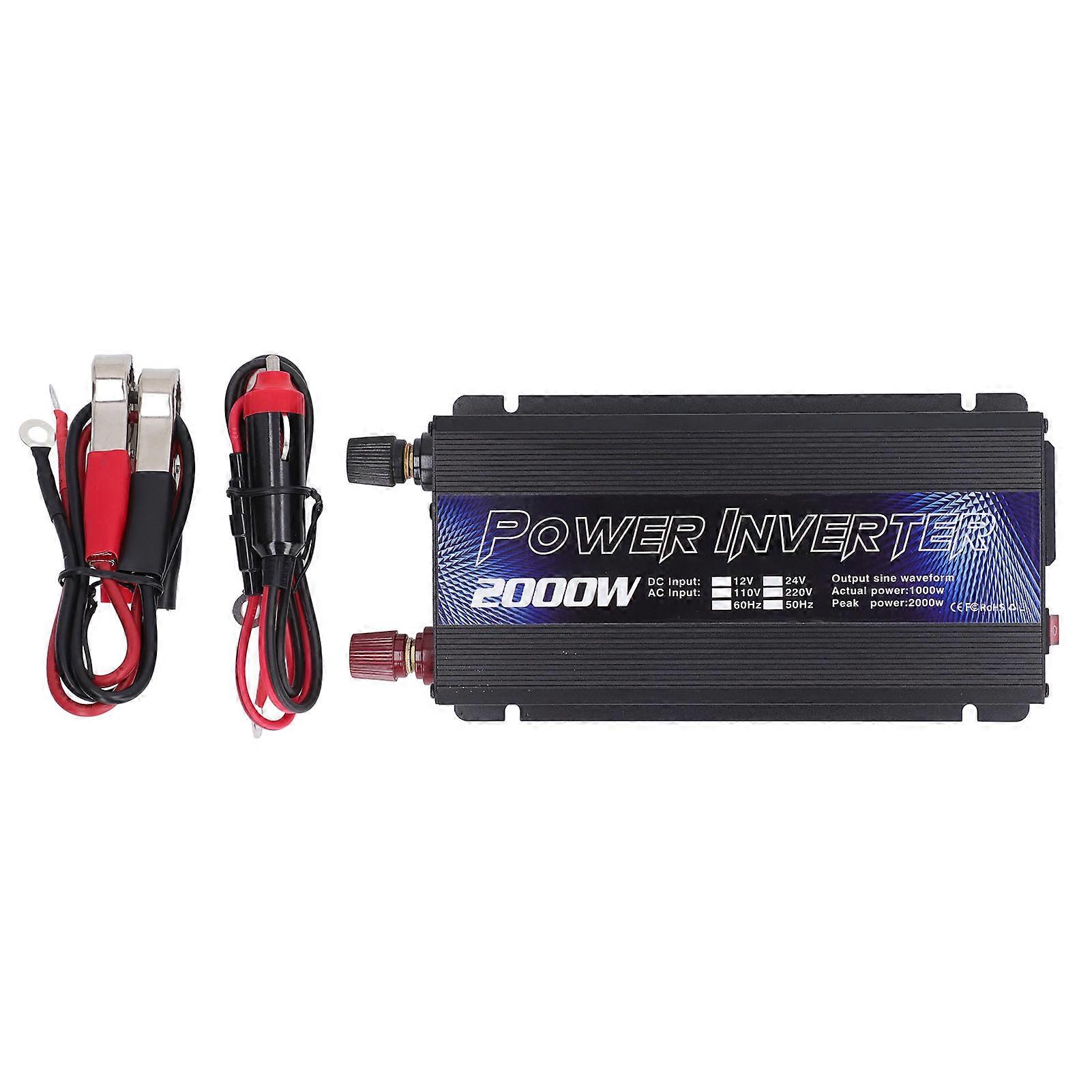 Car Power Inverter Solar Power Universal Aluminum Alloy Low Noise Modified Sine Wave Inverter for Multipurpose Charging 2000W NO.2213