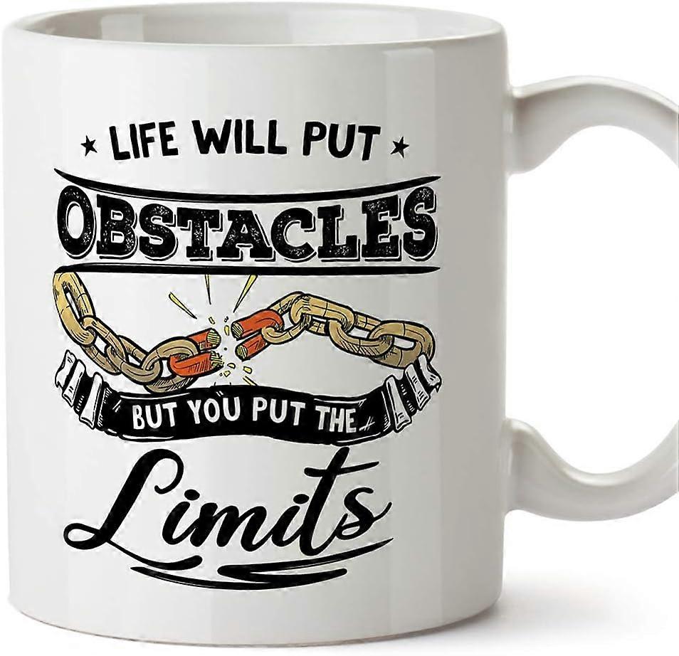 Caneca Motivacional - A Vida Colocará Obstáculos, Mas Você Coloca os Limites Motivação Presentes/Presentes para Aumentar o Moral
