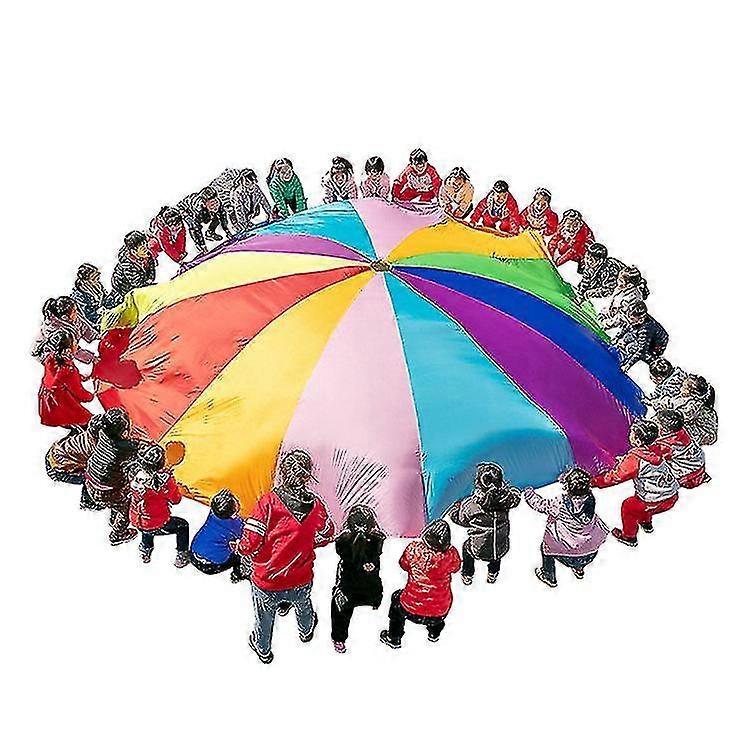 运动游戏 2m/3m/4m/5m/6m 直径户外彩虹伞降落伞玩具跳袋 ballute 游戏垫玩具儿童礼物