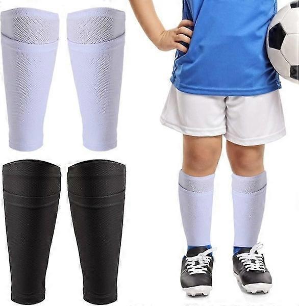 2 Pairs Soccer Shin Guard Sock, Breathable Soccer Shin Guard Sleeves With Pocket