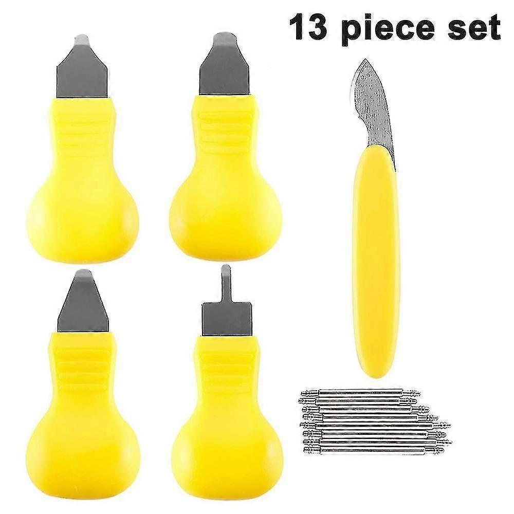 1 Set /13 Pcs Watch Back Cover Remover Repair Tool Case Opener Pry Watch Repair Tool Long Handle Pry Knif