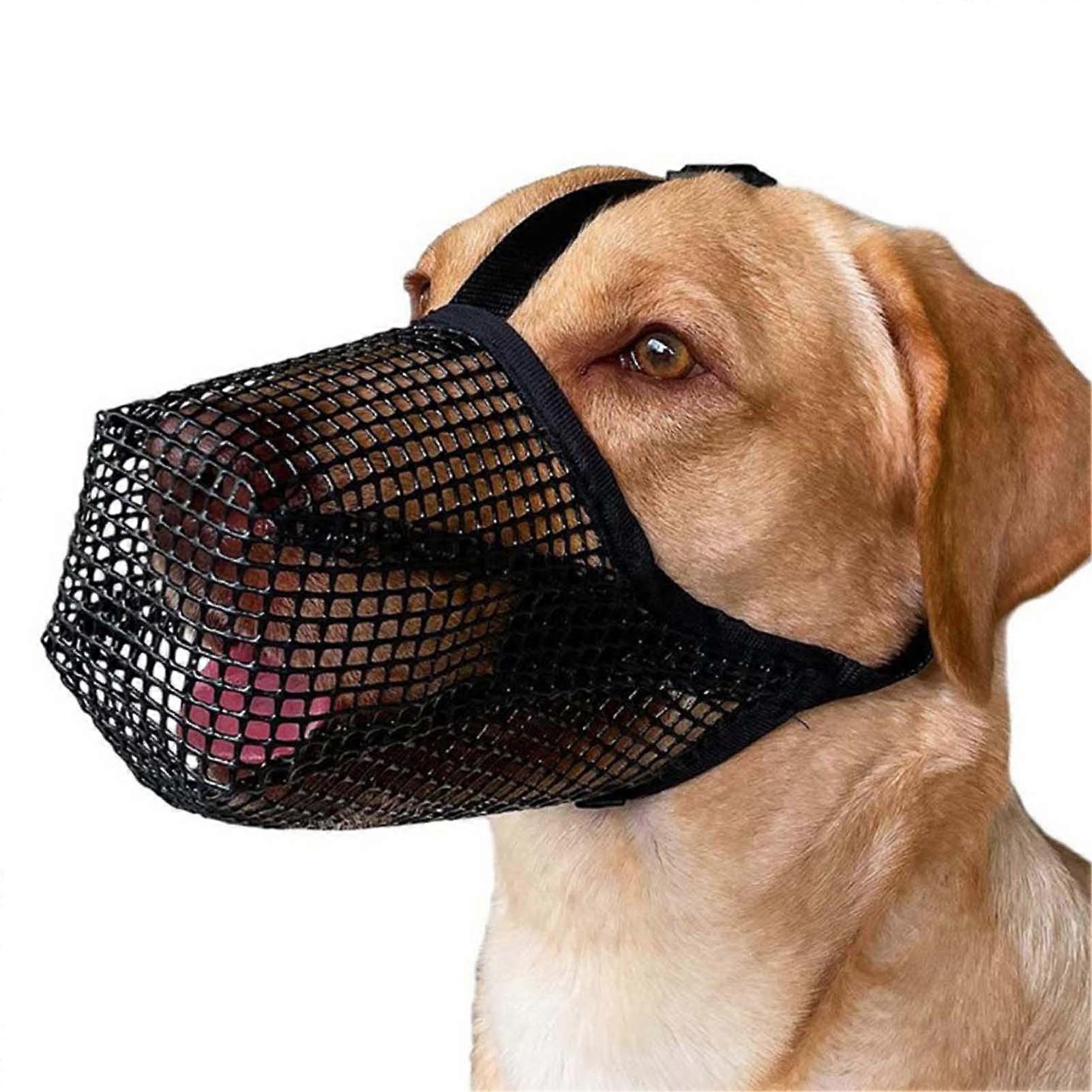 Dog Full-Covered Air Mesh Muzzle Poisoned Protect Muzzle with Adjustable Straps No Biting Barking Chewing Licking