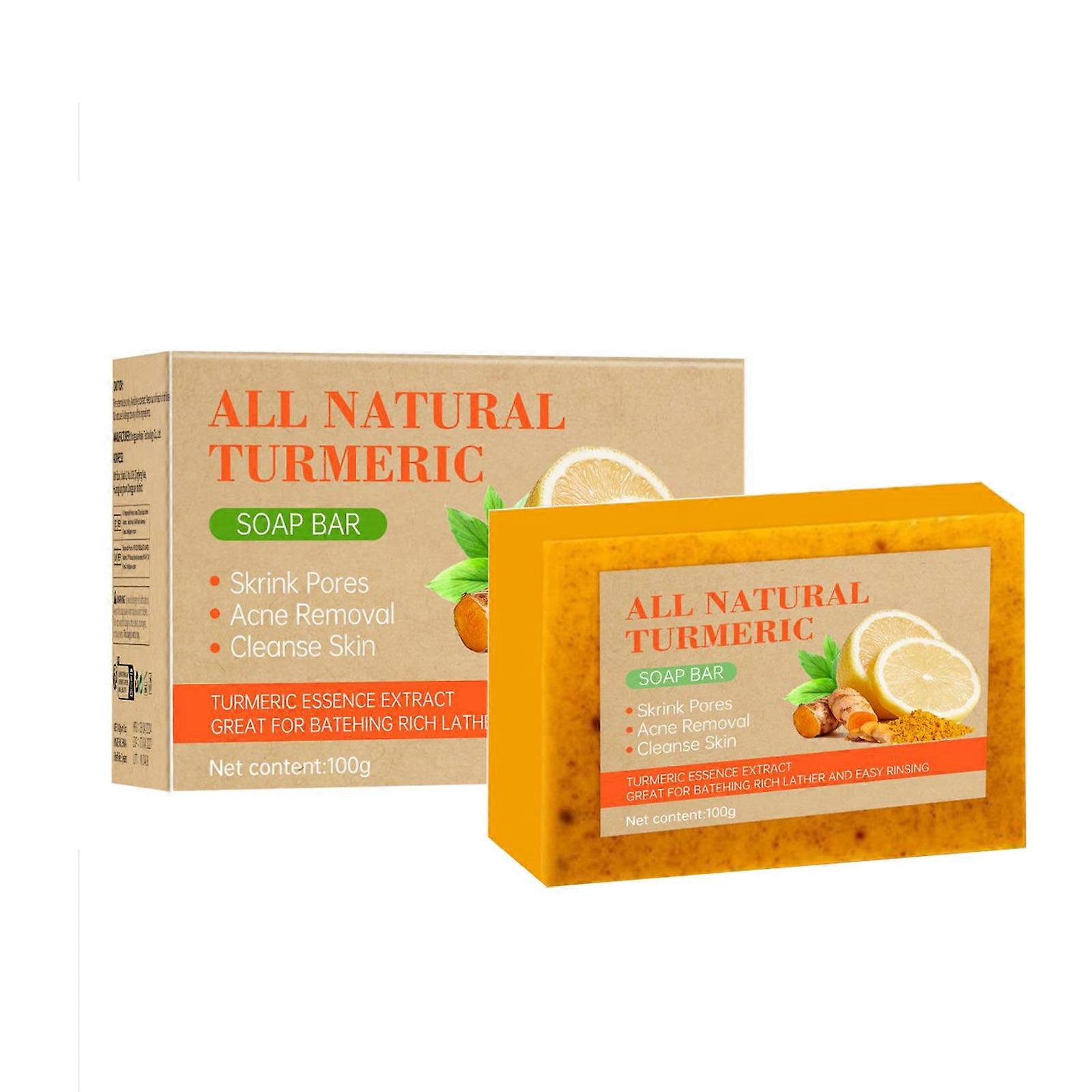 Soap Lemon Turmeric Soap Tablets Deep Cleansing Turmeric Soap Facial And Body Shower Soap Firming Pores And Removing Pigments FLYE2441