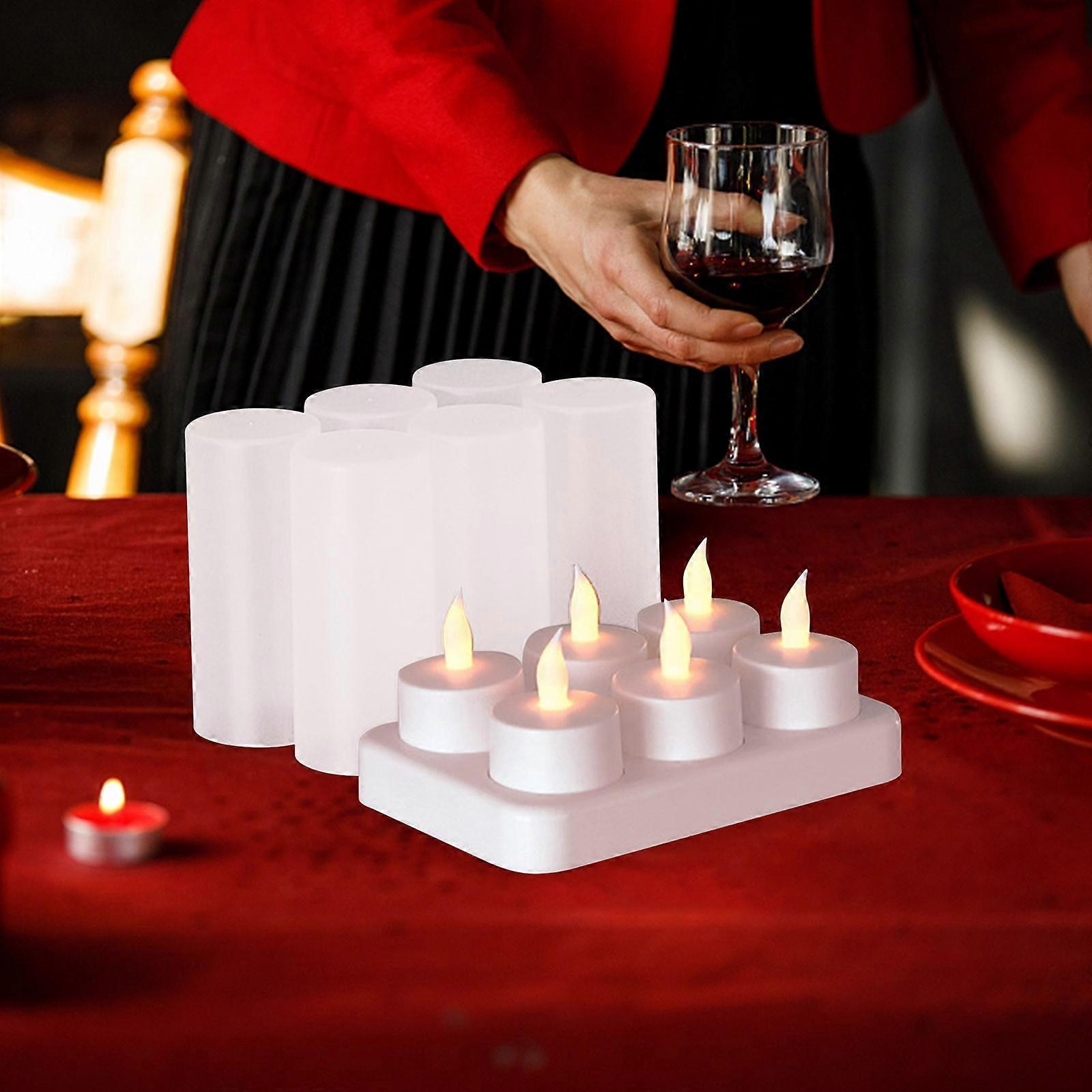 Rechargeable Tea Lights Flameless Candles With Remote LED Candles With Timer Battery Operated Candles For Home Decor Flameless Centerpiece Table Dec