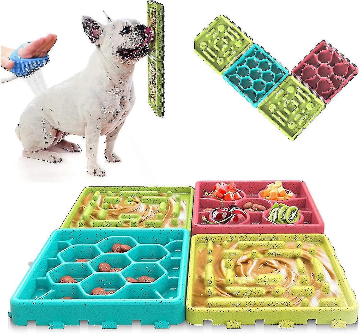 Slow Feeding Mat, Tray, Slow Feeder Dog Bowls, Food Mat For Dog, Dog Lick Pad Anxiety Relief Feeding Mat With Suction