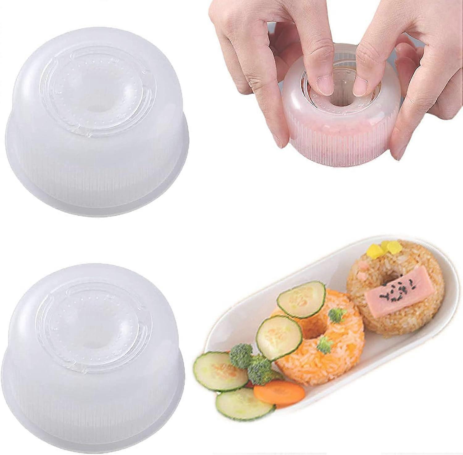 2 Pcs Sushi Maker Onigiri Mold, Non-Stick Donut Maker Rice Ball Mold