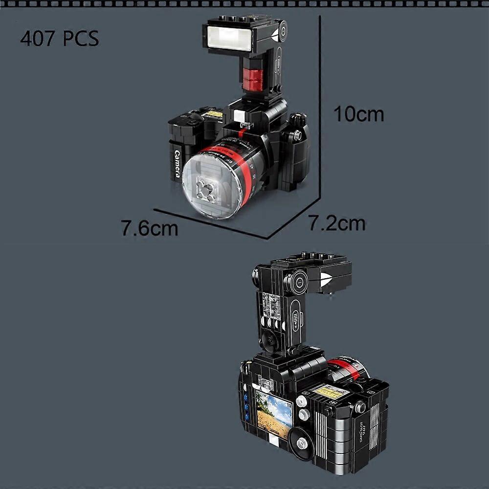 KNEW BUILT Classic Digital Camera Model Mini Brick Toys for Boys Adult Assembly Design Block Kits Classical Collection Projector