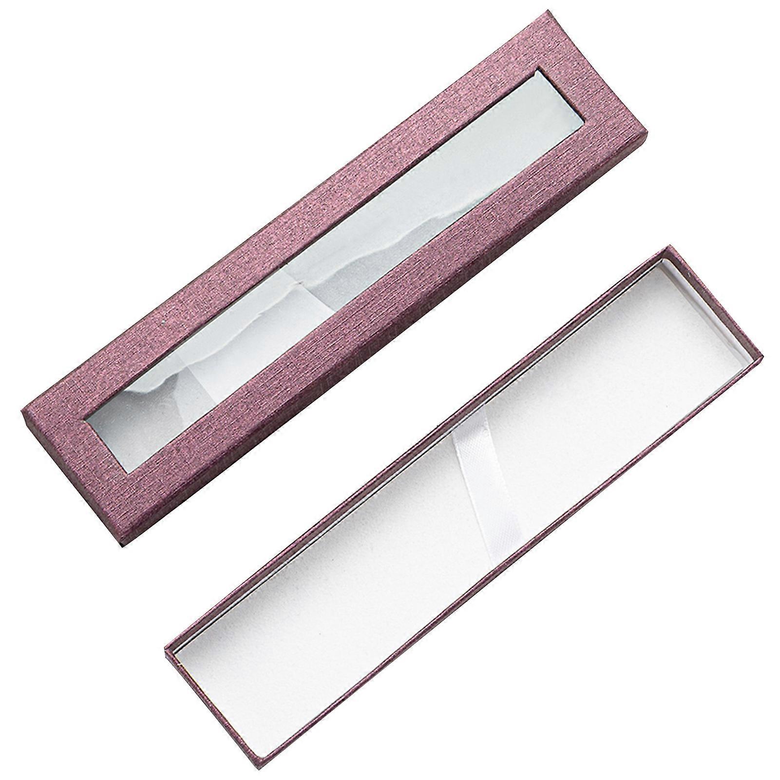 Exquisite Pencil Case Lining Design Paper Visible Transparent Window Pen Gifts Case for Daily