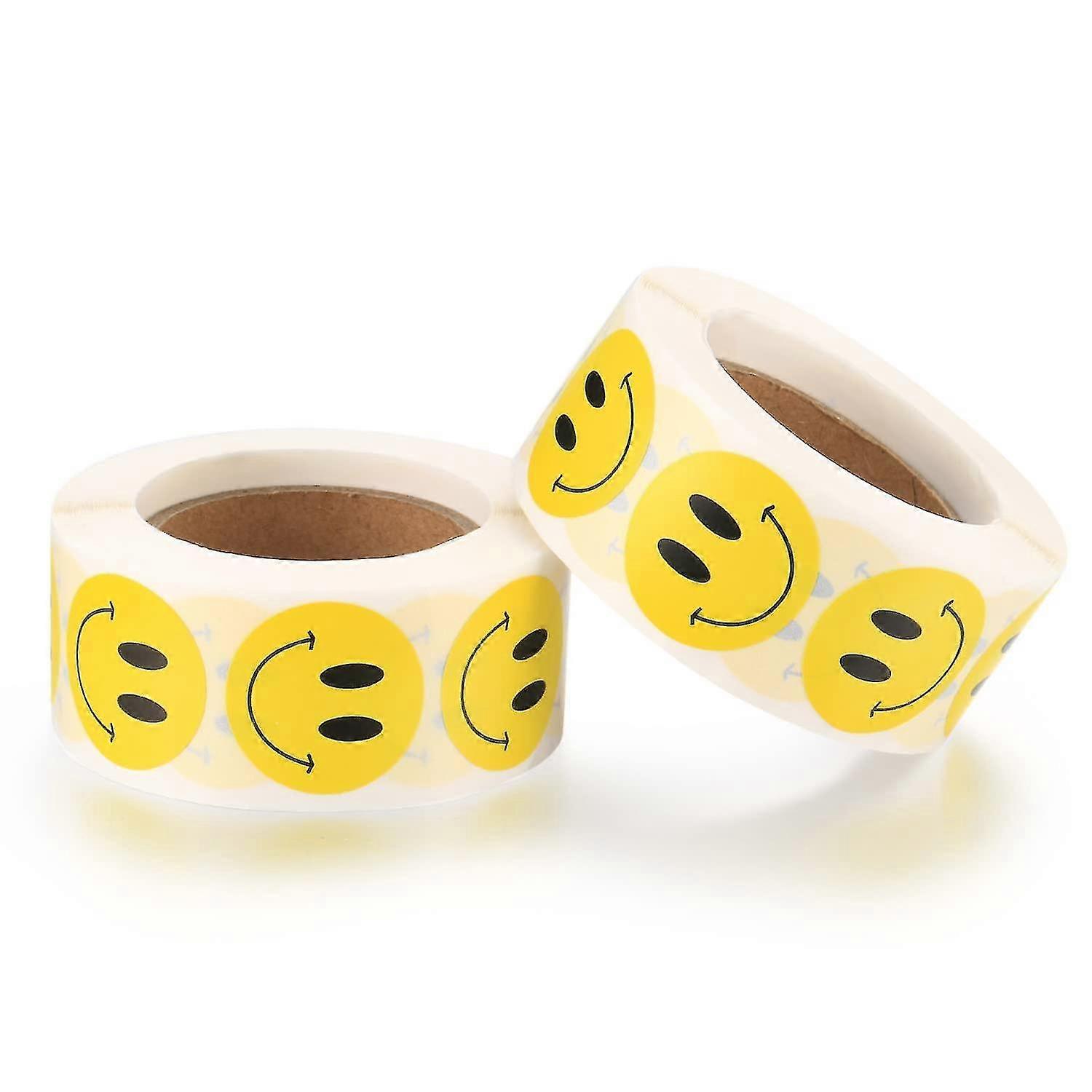 2 Rolls Smiley Face Stickers Rolls, Happy Stickers Dot Stickers, Reward Stickers For Teachers Record Mood Stickers