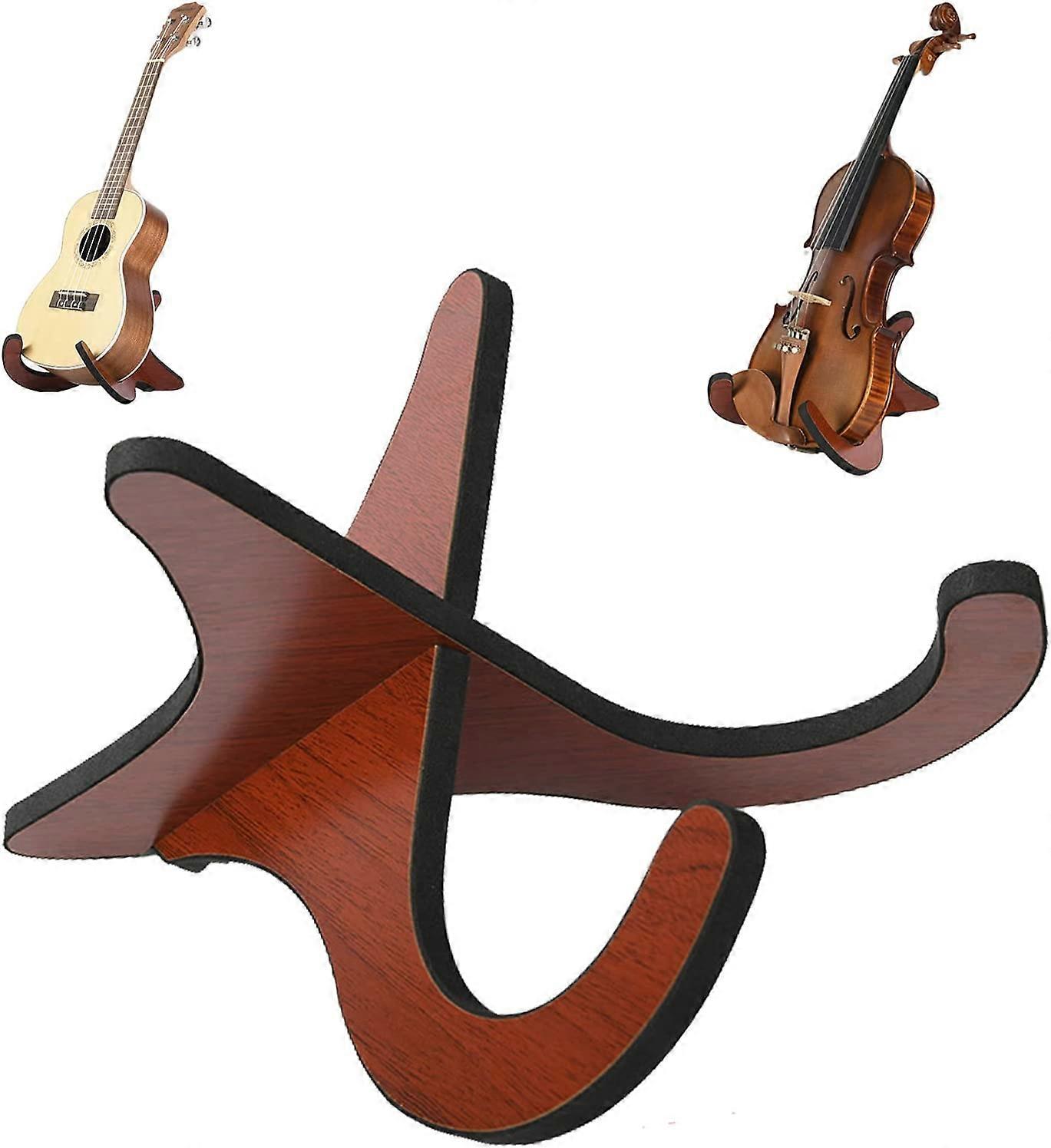 Ukulelestativ, löstagbart gitarrstativ i trä, hopfällbart instrumentstativ med X-formade stycken för mandolinbanjo och fiol